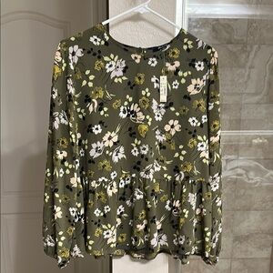 NWT Madewell Floral Peplum Top